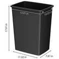 thumbnail image 6 of 35 Quart Plastic Trash Can, Under Canbinet Waste Bin, 9-Gallons Slim Trash Can for Kitchen Bedroom Office Bathroom Under Sink Black (2 Pack), 6 of 12