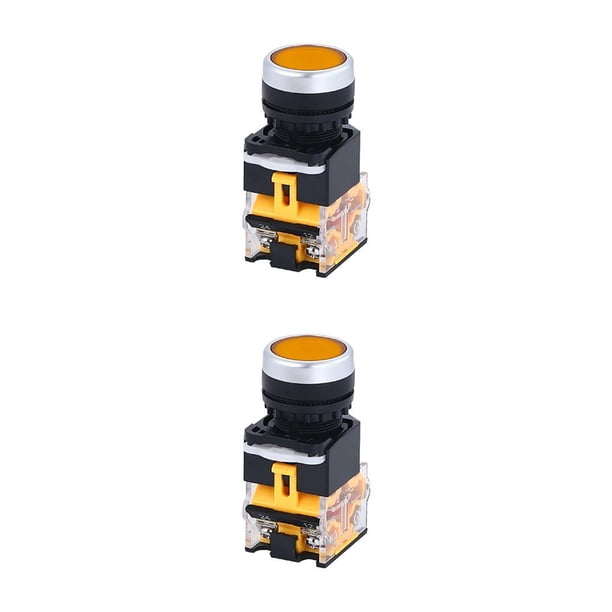 Monstrate Máquina de botón pulsador momentáneo de arranque electrónico 10A, interruptores de alimentación de tapa redonda autoblocantes con reinicio Type2 NO2