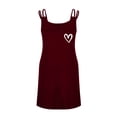thumbnail image 3 of SCSAlgin Women Sleeveless Heart Printed Night Gown Spaghetti Strap Sleep Dress Chemise Sleepwear, 3 of 5