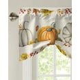 thumbnail image 2 of Thanksgiving Fall Pumpkin Maple Leaf Short Window Curtain Adjustable Tie Up Valance for Living Room Kitchen Window Drapes, 2 of 6