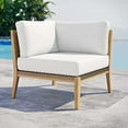 thumbnail image 3 of Modway Clearwater Teak Wood and Fabric Outdoor Corner Chair in Gray/White, 3 of 8