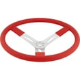 thumbnail image 3 of 17 Inch Red Cushioned Aluminum Steering Wheel, 3 Dish, 3 Spoke, Street, 3 of 5