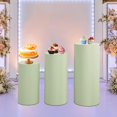 thumbnail image 6 of HOMYL 3Pcs Cylinder Pedestal Covers Backgrounds for Wedding Graduation Anniversary green, 6 of 8