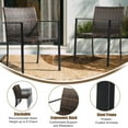 thumbnail image 4 of Zimtown 2 Pack Wicker Dining Chairs, Wicker Stackble Chair for Outdoor and Indoor, All Weather Chairs with Armrest and Backrest, Sturdy Iron Frame,Brown, 4 of 7