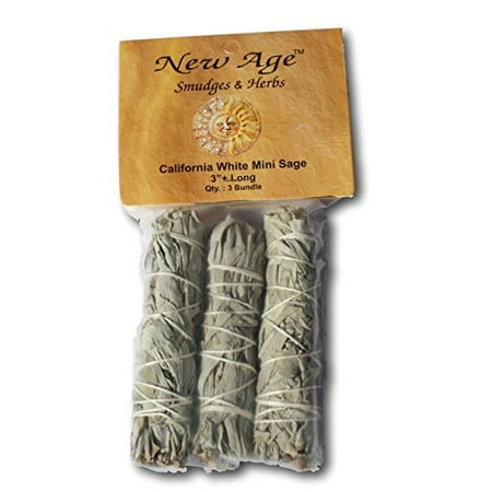 NewAge Smudges and Herbs MCWS3 California Mini Sage Wands, 4-Inch, Pack of