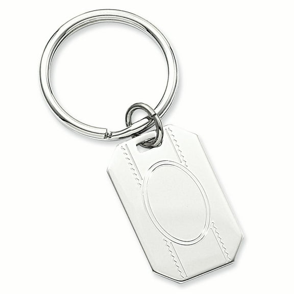 Rhodium-plated Kelly Waters with Engraveable Area Key Ring GP3817