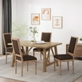 thumbnail image 2 of Noble House Robin French Wood Upholstered Dining Chair, Set of 4, Brown, 2 of 9
