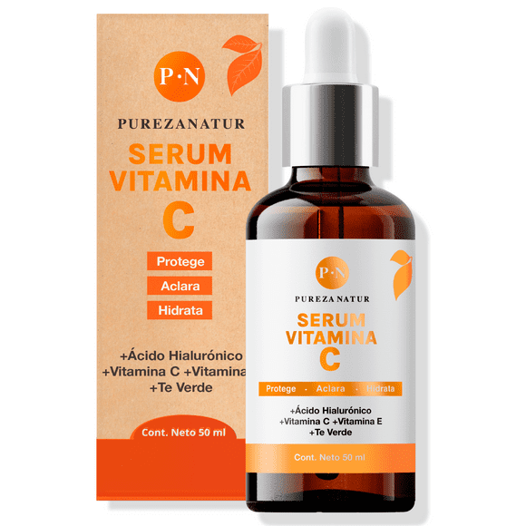 Suero Vitamina C Pureza Natur Ácido hialurónico Vitamina E Té verde 50ml