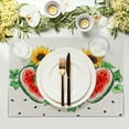 thumbnail image 3 of Summer Watermelon Placemat Set of 4，Sunflowers Table Mats Non Slip Heat-Resistant Washable Table Place Mats for Kitchen Dining Table Home Decoration 12 x 18 Inch, 3 of 6