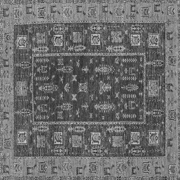 Ahgly Company Indoor Square Abstract Gray Modern Area Rugs, 6' Square