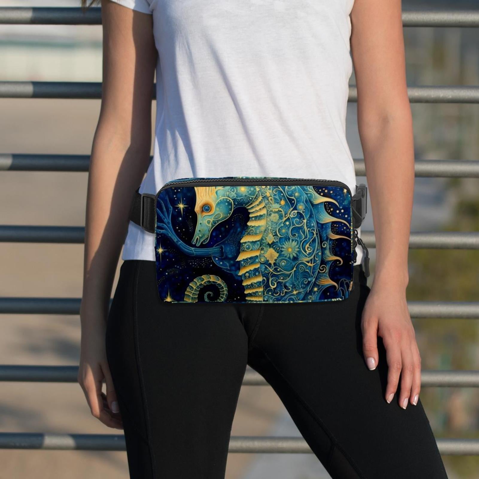 Sea horse Running Belt Waist Packs Fanny Bag: Lightweight, Adjustable, with Extension Strap, Unisex