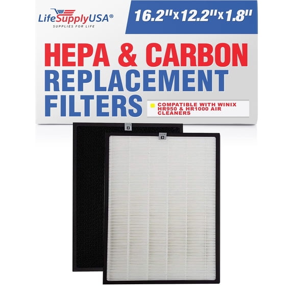 HR900 HEPA Filter T Replacement Compatible with Winix HR900 & HR1000 Air Purifiers -True HEPA   Activated Carbon Filter by LifeSupplyUSA