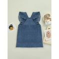 thumbnail image 4 of Honganda Girls Fall Outfits, Solid Color Corduroy Square Neck Suspenders Skirt, 4 of 9