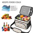 thumbnail image 5 of Lunch Box Pioneer Flower Floral Print Pattern Insulated Lunch Bag for Women Men,Medium Leakproof Lunchbox Cooler Bag Adjustable Strap,10 X 6.7 X 8 Inches, 5 of 6