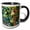 Black/White, variant on 3drose, Delicate Blue Plumbago Blossom Painting, 15oz Two-tone Red Mug