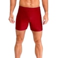 thumbnail image 3 of Hansber Men's Solid Color Gymnastics Sports Shorts Elastic Waistband Performance Training Bottoms Burgundy XXL, 3 of 5