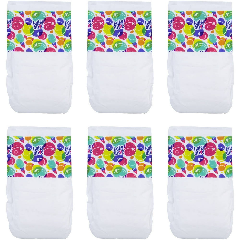 Baby Alive 6 Pack of Diaper Refills for Baby Alive Dolls, Includes 6