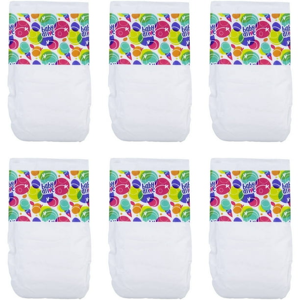 Baby Alive 6 Pack Of Diaper Refills For Baby Alive Dolls Includes 6 Diapers Walmart Com Walmart Com