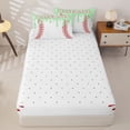 thumbnail image 4 of Homewish Green Drippy Baseball Stitch Print Zipper Full Size Comforter Sets with Fitted Sheet and 2 Pillowcases,Sports Monogram Zipper Bedding Set For Kids Boys And Girls,Reversible,4 Pieces, 4 of 7