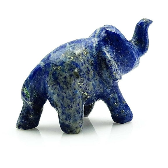 Harmonize Blue Lapis Lazuli Mini Elephant Reiki Healing Stone Gift Carved