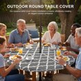 thumbnail image 3 of Round Outdoor Tablecloth with Umbrella Hole and Zipper, Gray Morocco Tablecloth with Elastic Waterproof, Vintage Minimalist Boho Ethnic Pattern Patio Table Covers for 31" - 35" Picnic Pool Tables, 3 of 9