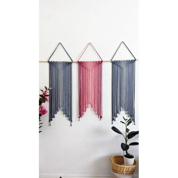 Minimalist wall hanging, Ombre Magenta Pink tapestry