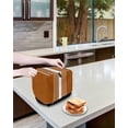 thumbnail image 3 of Burnt Orange White Stripe Toaster Cover 2 Slice, Small Kitchen Appliance Covers, Modern Rustic Vertical Striped Toaster Oven Cover with Loop, Bread Machine Cover Polyester Dust Cover Protection, 3 of 4