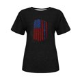 thumbnail image 4 of Pntutb Hauts Courts pour Femmes Liquidation T-Shirt à Manches Courtes à Col Rond Imprimé Drapeau à la Mode pour Femmes Rabais, 4 of 4
