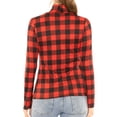 thumbnail image 3 of Stretch Is Comfort Women's Warm Long Sleeve Turtleneck Top Red Buffalo Plaid 4X, 3 of 6