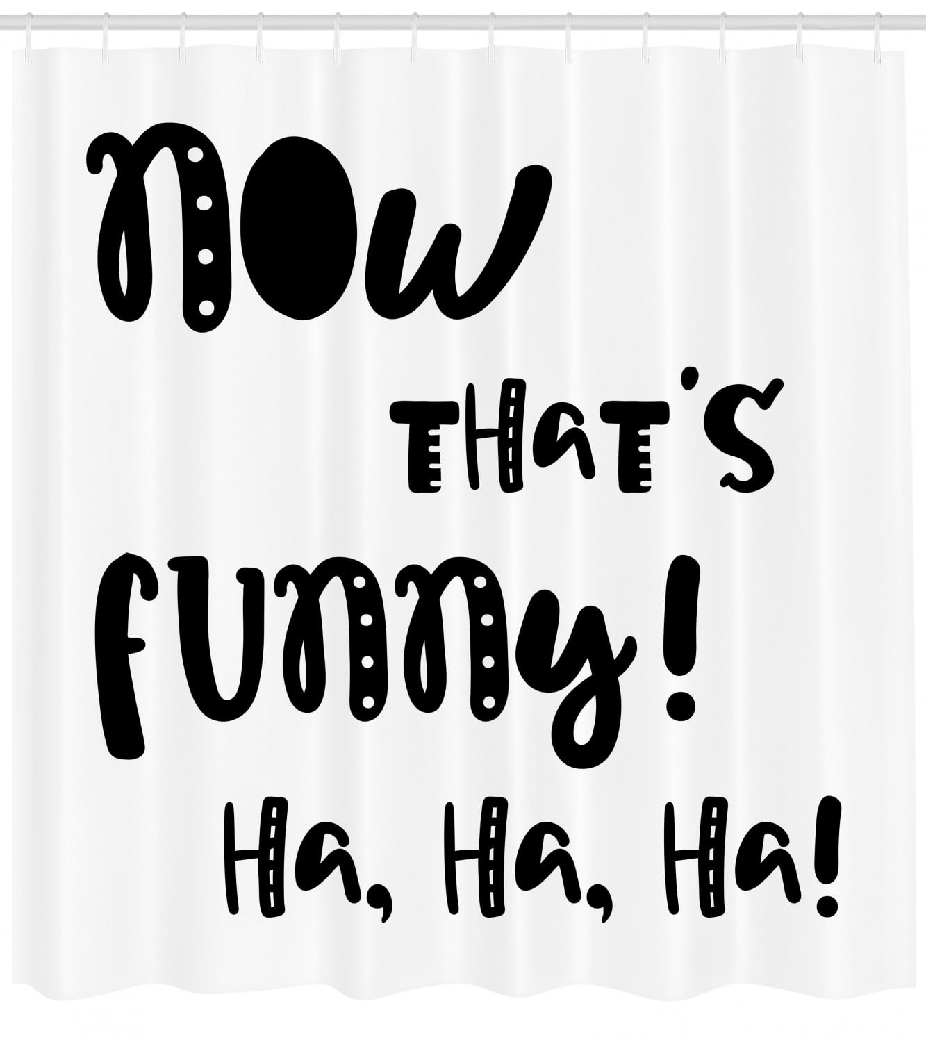 Funny Words Shower Curtain, Vintage Doodle Typography with Fun Letters