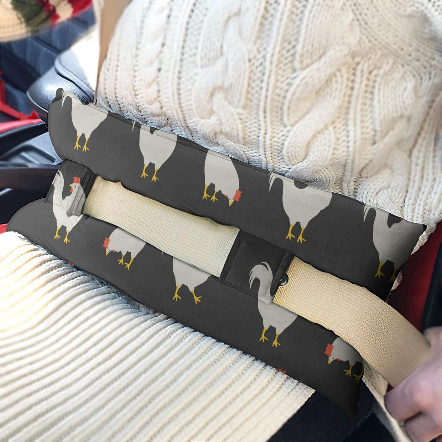 Farm Fresh Chicken Eggs Art Seatbelt Pillow - Soft Mastectomy Cushion for Women After Surgery