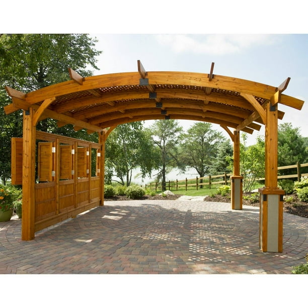 Sonoma Arched Wood Pergola 16 X 16 Ft Walmart Com Walmart Com