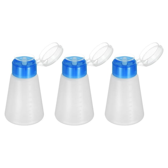 Uxcell 3pcs Solvent Alcohol Dispensers 180ml(6.1oz) Conical Push Down Liquid Dispenser Pump, Blue