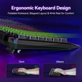 thumbnail image 2 of Wired RGB Gaming Keyboard - 26-Key Anti-Ghosting, 13 Lighting Modes, Spill-Resistant, 108 Membrane Keys, Plug & Play - with Ergonomic Wrist Rest & Phone Holder for Windows/Mac (Black), 2 of 4