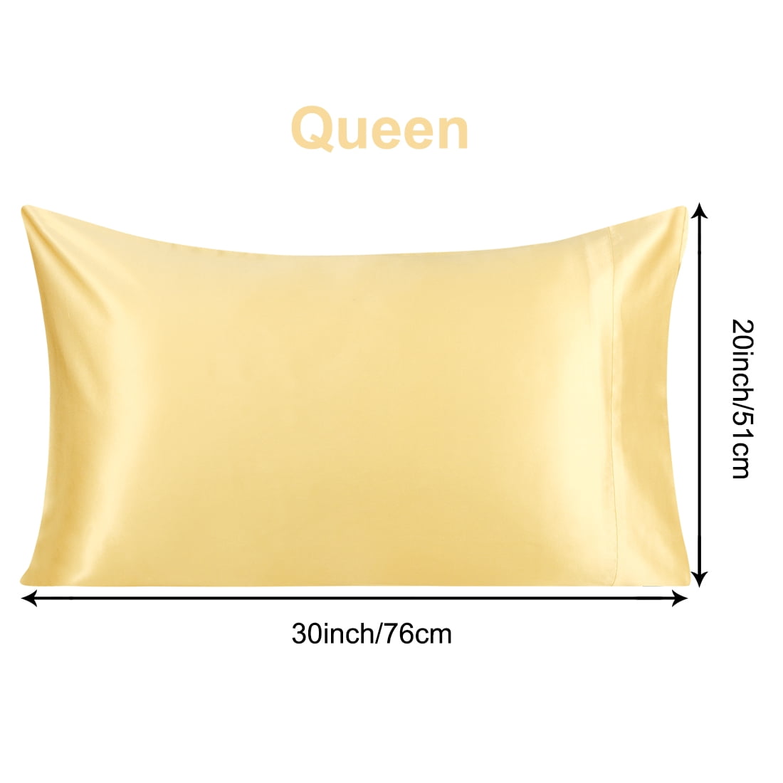 Unique Bargains Silk Pillowcase for Hair 1Pcs Champagne Color Queen