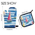 thumbnail image 2 of Yayeee Oven Mitts and Pot Holder Set of 2 Heat Resistant Kitchen Gloves Baking Hot Pad, Green Sailboats, 2 of 5