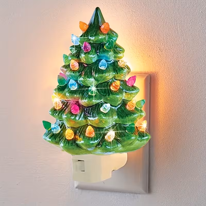 Christmas Tree NightLight, Plug in Christmas Tree with Lights Christmas Decor, Christmas Decorations Indoor Accessories(Green)