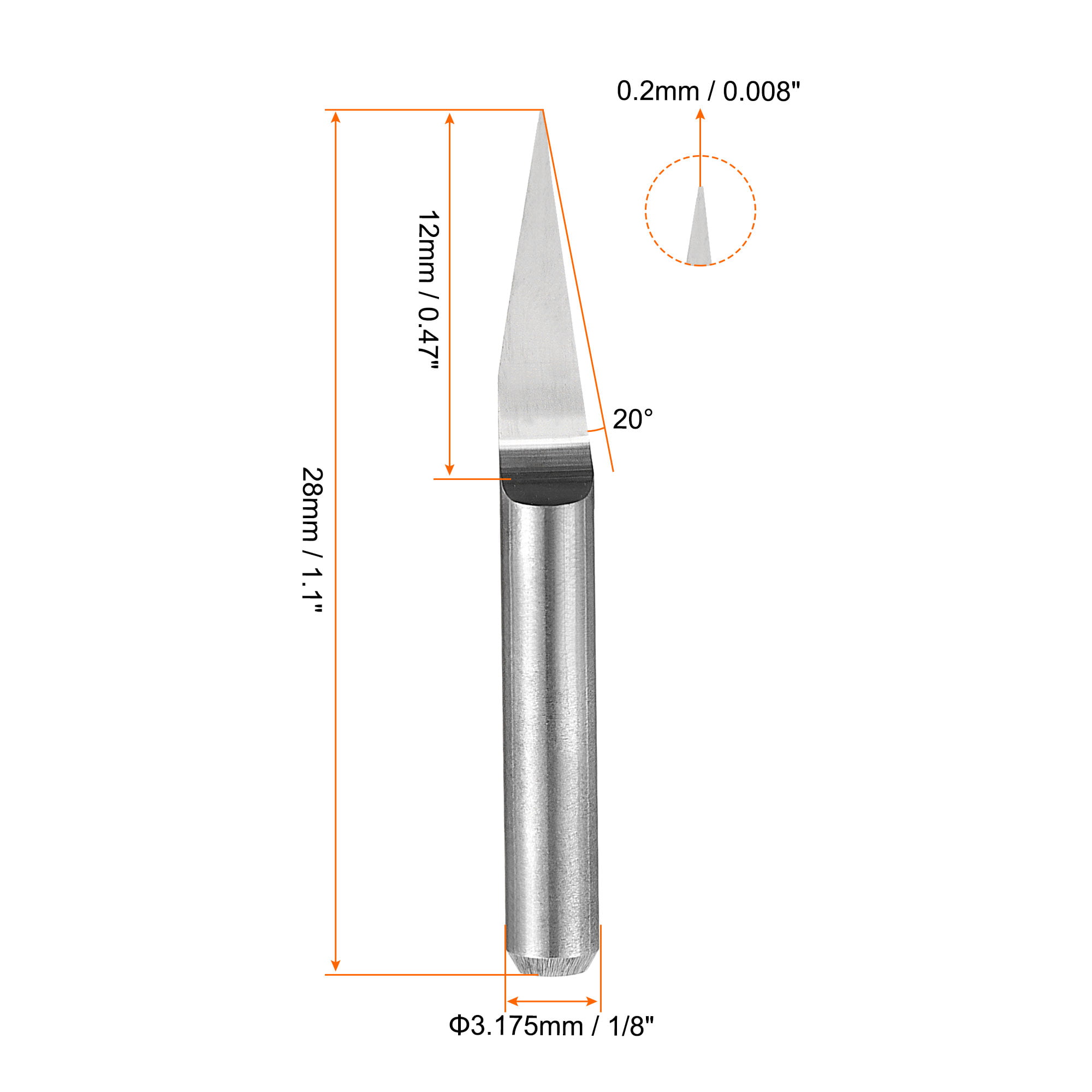 Shank 30 Degree 0.2mm Tip CNC Router Tool for Acrylic PVC MDF PCB Wood Carving 1/4 uxcell Wood Engraving Bit Solid Carbide 6mm 