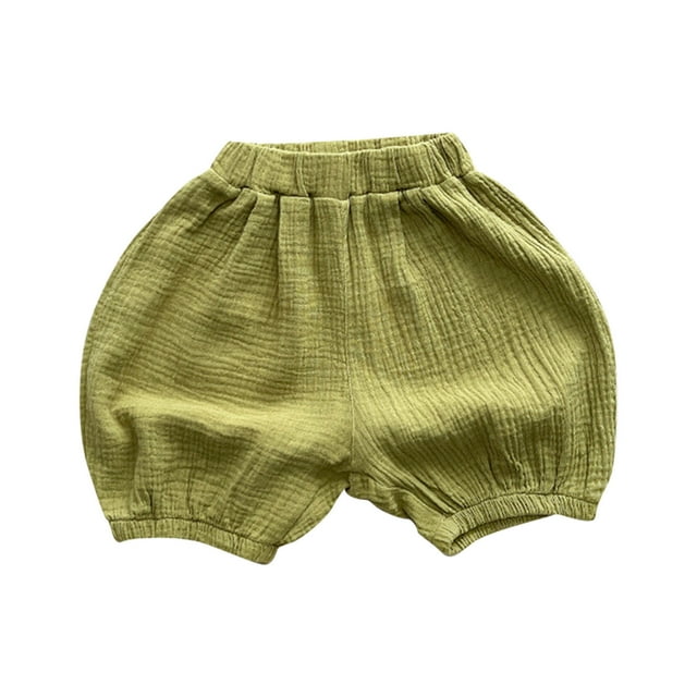 Odeerbi 2-8 Años Niños Niñas Bloomers Cubrepañales Pantalones Cortos Color Sólido Algodón Lino Casual Deportes Pantalones Cortos Linterna