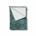 thumbnail image 2 of Ethnic Soft Flannel Fleece Throw Blanket, Hippie Floral Motifs Folkloric Composition in Abstract Style Aqua Color Palette, Cozy Plush for Indoor and Outdoor Use, 60" x 80", Multicolor, by Ambesonne, 2 of 6