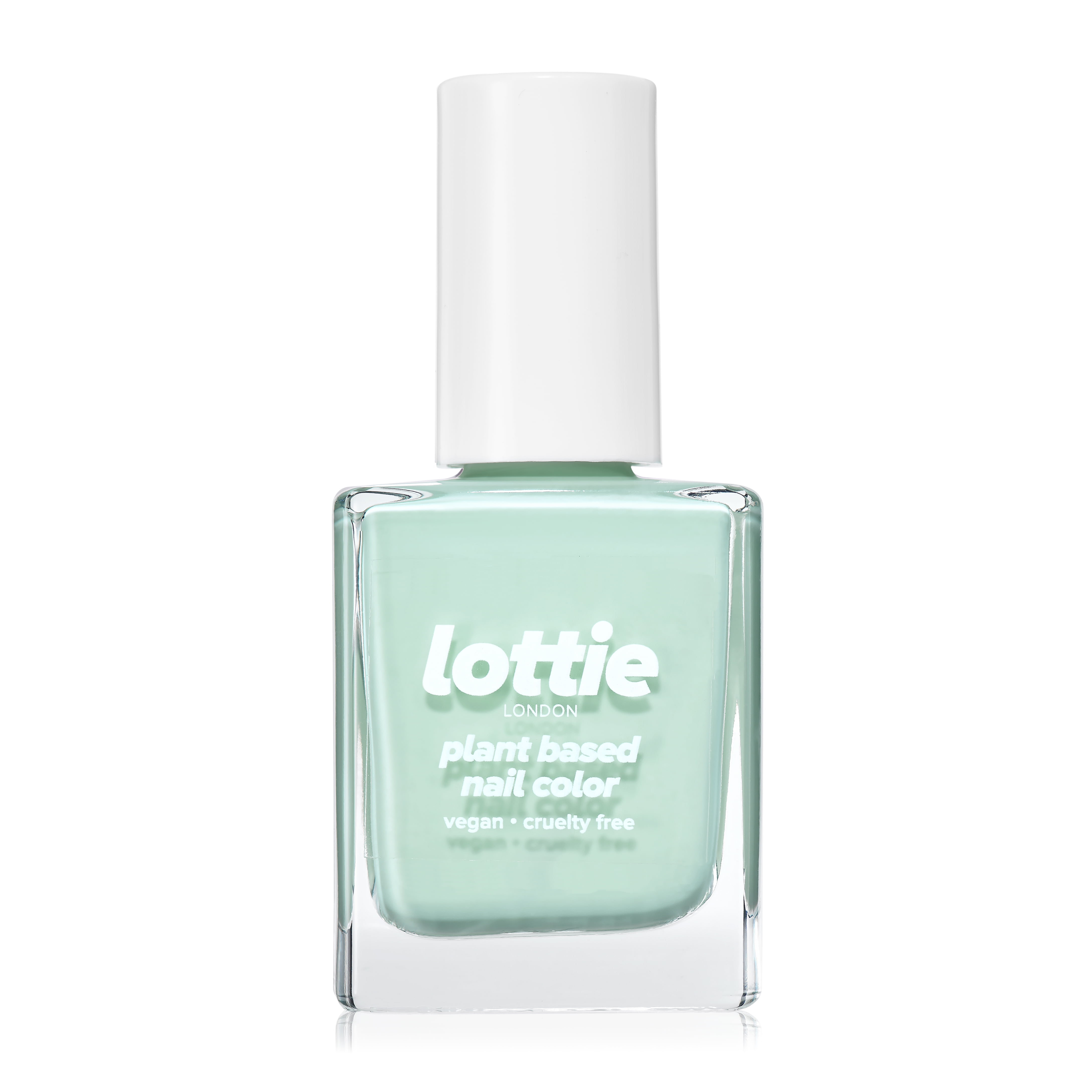 Lottie London Plant Based Gel Nail Color, All Free, pastel mint green, Iconic, 0.33 oz