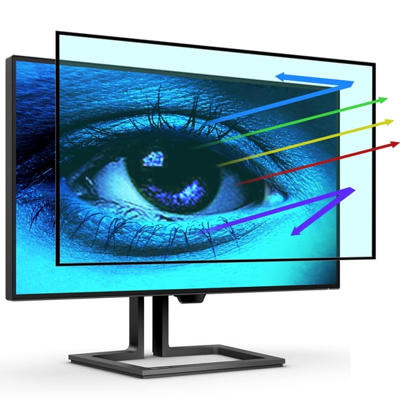 FILMEXT Removable 24 Inch Computer Blue Light Screen Filter for 16:9 Frameless Monitor - Bubble Free High Clarity- Eye Protection Blue Ligh