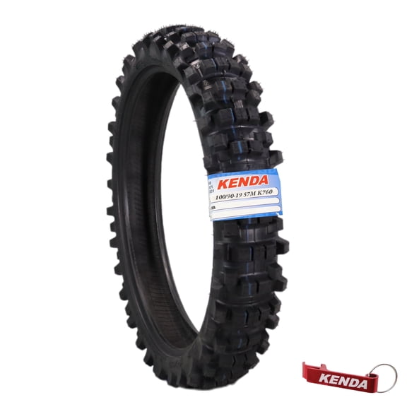 Kenda Trakmaster K760 100/90-19 Rear Tire for Motorcycles, Dirt Bikes, and City Bikes - Durable Off-Road & Street Performance with Keychain
