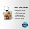 thumbnail image 2 of Hyena African Plain Watercolor Design Faux Leather Square Keychain, 2 of 7