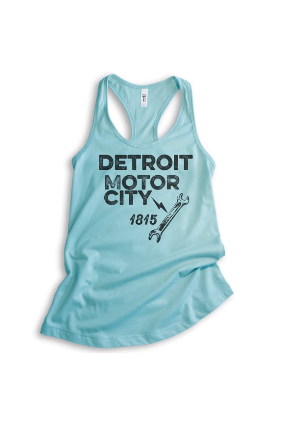 Detroit Motor City Tank Top, Ladies Racerback Tank Top, Detroit Tank, Michigan Tank, Cancun, Large