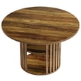 thumbnail image 2 of GVN 47 Inch Round Wood Conference Table with Durable Build, Small Meeting Room Table for 4 People, Home Office or Conference Room Furniture, Brown, 2 of 4