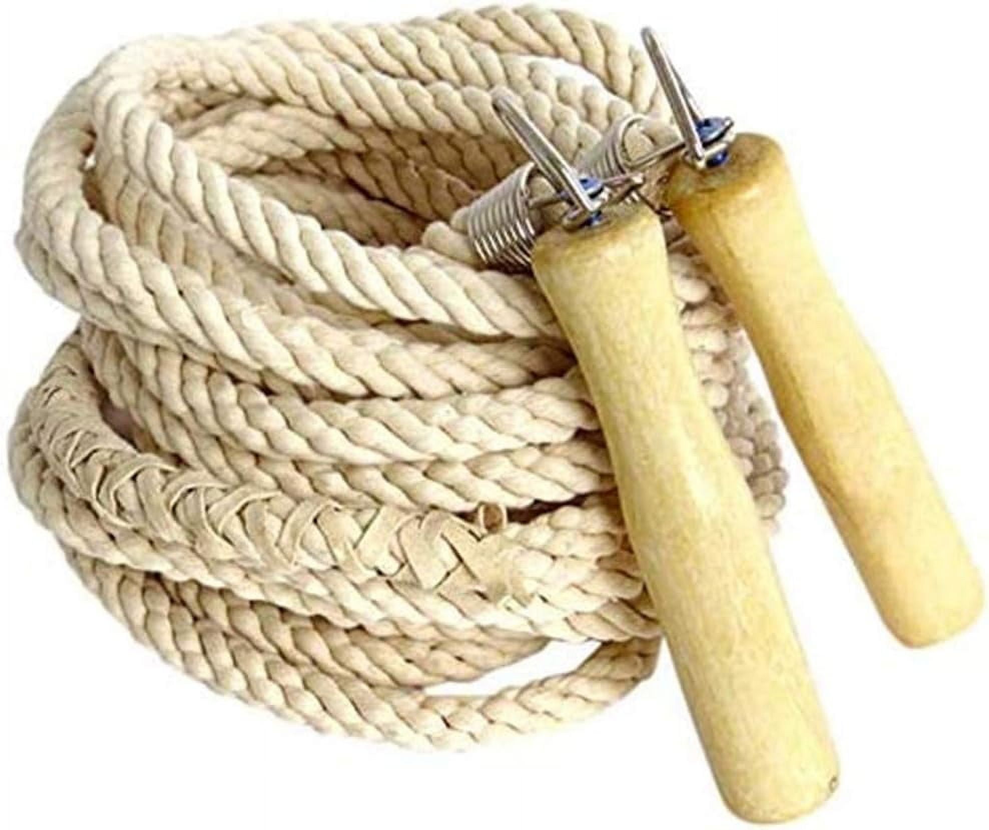 NAMZI Groups Rope Skipping Spring Loaded, 22.9ft Multiplayer Jumping Rope Skipping Best Team Long Rope Jumping with Wooden Handle for School Sport Game Company Party Skipping Outdoor Activity (7M)
