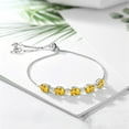thumbnail image 3 of Gem Stone King 6.70 Ct Oval Yellow Citrine White Created Sapphire 925 Sterling Silver Bracelet for Women, 3 of 4