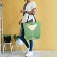 thumbnail image 4 of FORMRS Womens Canvas Tote Bag with Zipper Inner Pocket Shoulder Handbag, Green Lemon Juice, 4 of 7
