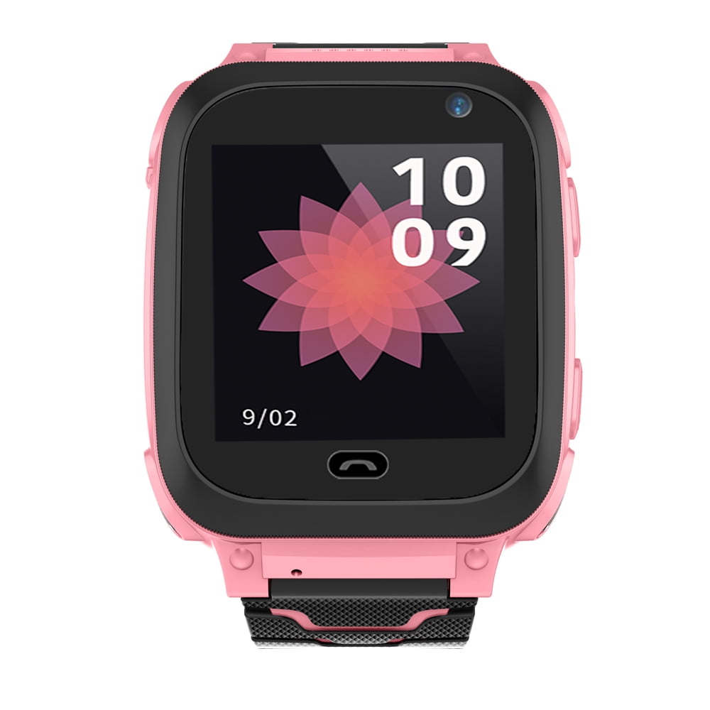 Labymos Kids Intelligent Watch with SIM Card Slot 1.44 inch IPX7 Waterproof Touching Screen Children Smartwatch with SOS Call Voice Chat Alarm Clock Compatible for Android and iOS Phone Pink Blue Walm...